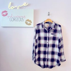 Boston Traders Purple Plaid Button Down Flannel